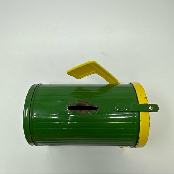 Vintage EUC John Deere green Mailbox Piggy Bank Farmhouse Tractor green yellow - Picture 6 of 11